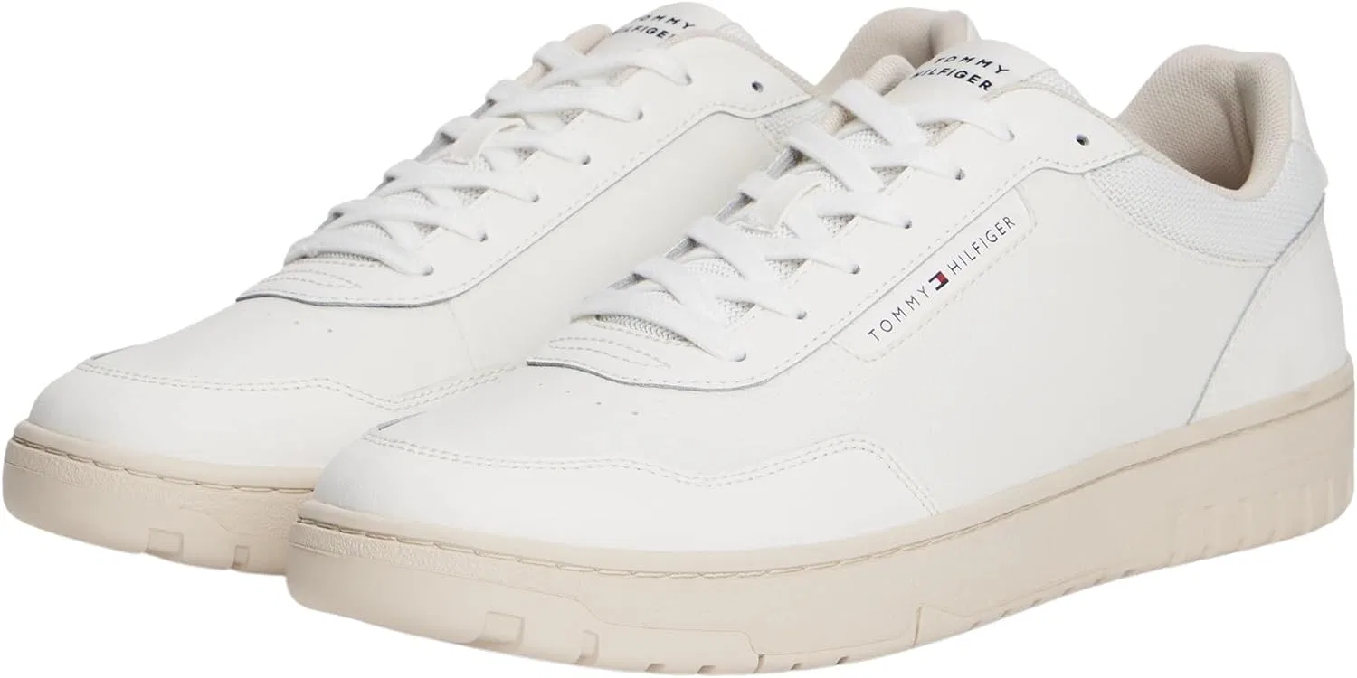 Мужские низкие кроссовки Tommy Hilfiger Cupsole Basket Core, White Ecru — фото 4