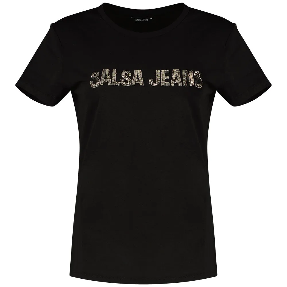 

Футболка Salsa Jeans Beads Detail Branding, черный