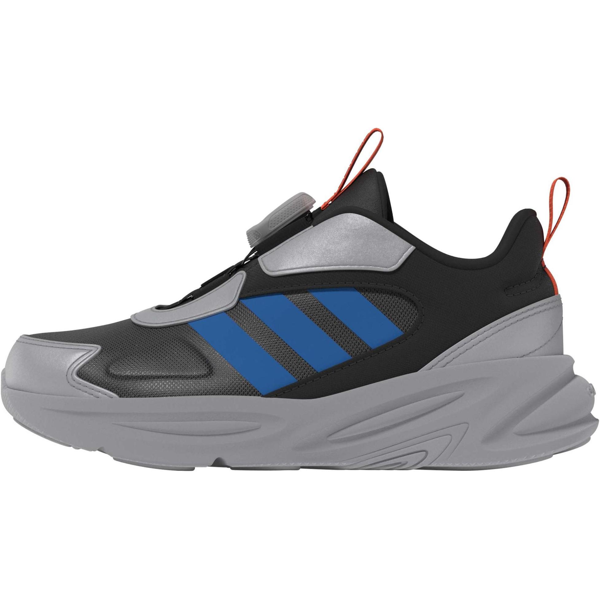 Нескользящие дышащие низкие детские кроссовки для бега Adidas, черный/серый — фото 2