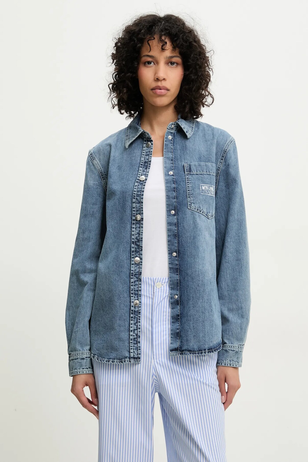 

Рубашка из хлопка Moschino Jeans, синий