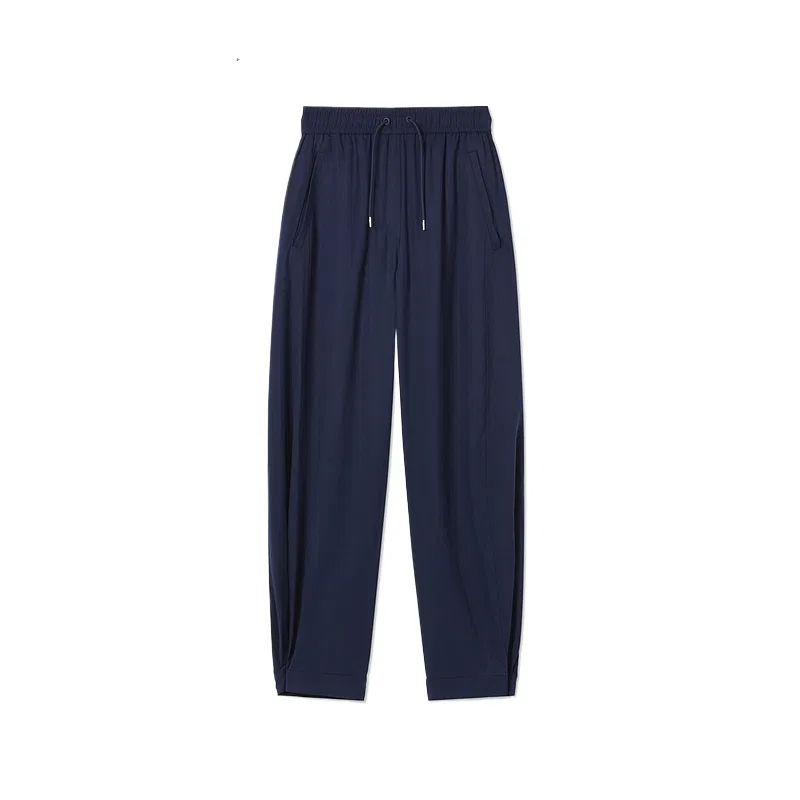 Брюки повседневные женские LACOSTE Navy Blue, прямые, средней посадки