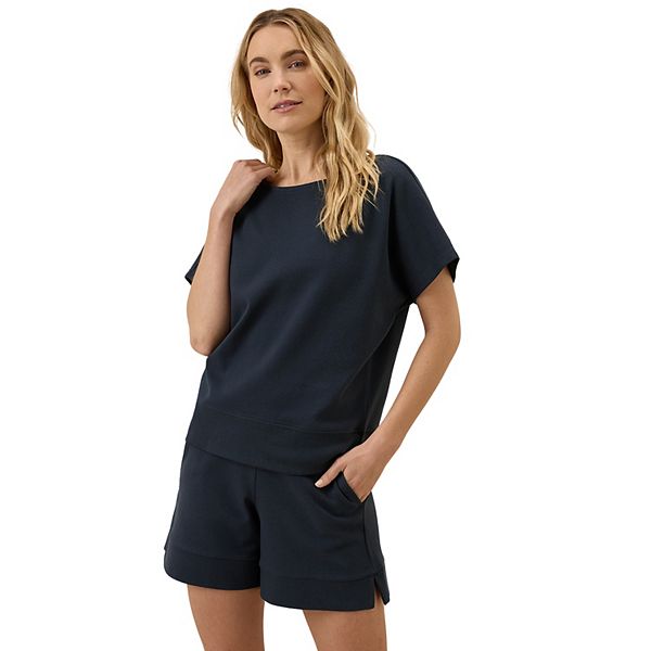 

Топ-долман с принтом самолета из органического хлопка Pact, Midnight Blue