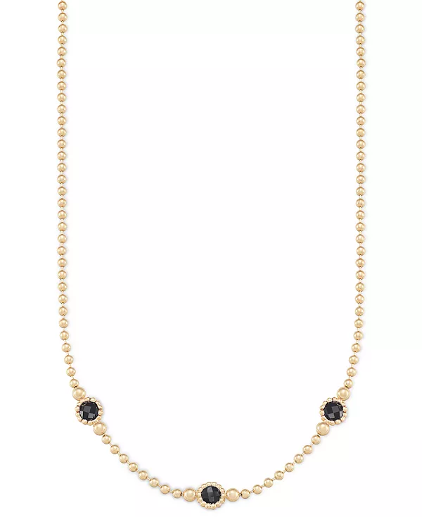 

Ожерелье-Воротник длиной 18 дюймов с тремя камнями-аметистами (3 карата) из стерлингового серебра с позолотой 14 карат (также доступно из оникса) Macy'S, onyx