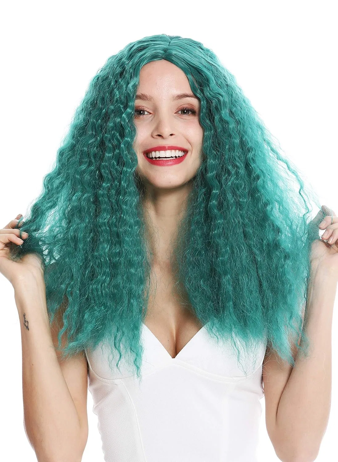 Женский парик WIG ME UP YZF-7304-BD, длинные пышные кудрявые волосы, зеленый Wig Me Up, Turquoise Green (Bd)
