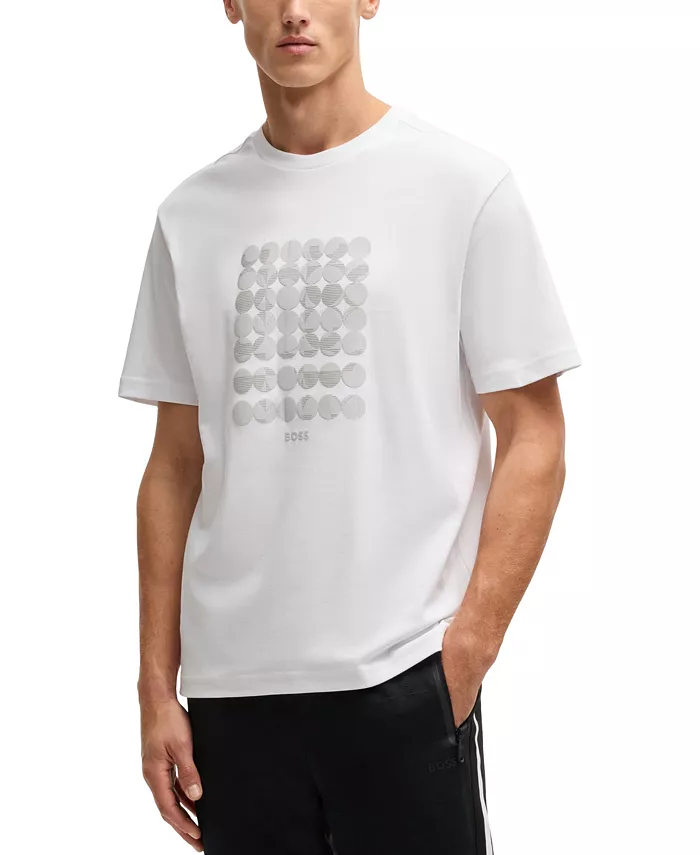 

Мужская футболка Regular Fit из интерлок-хлопка Hugo Boss, белый