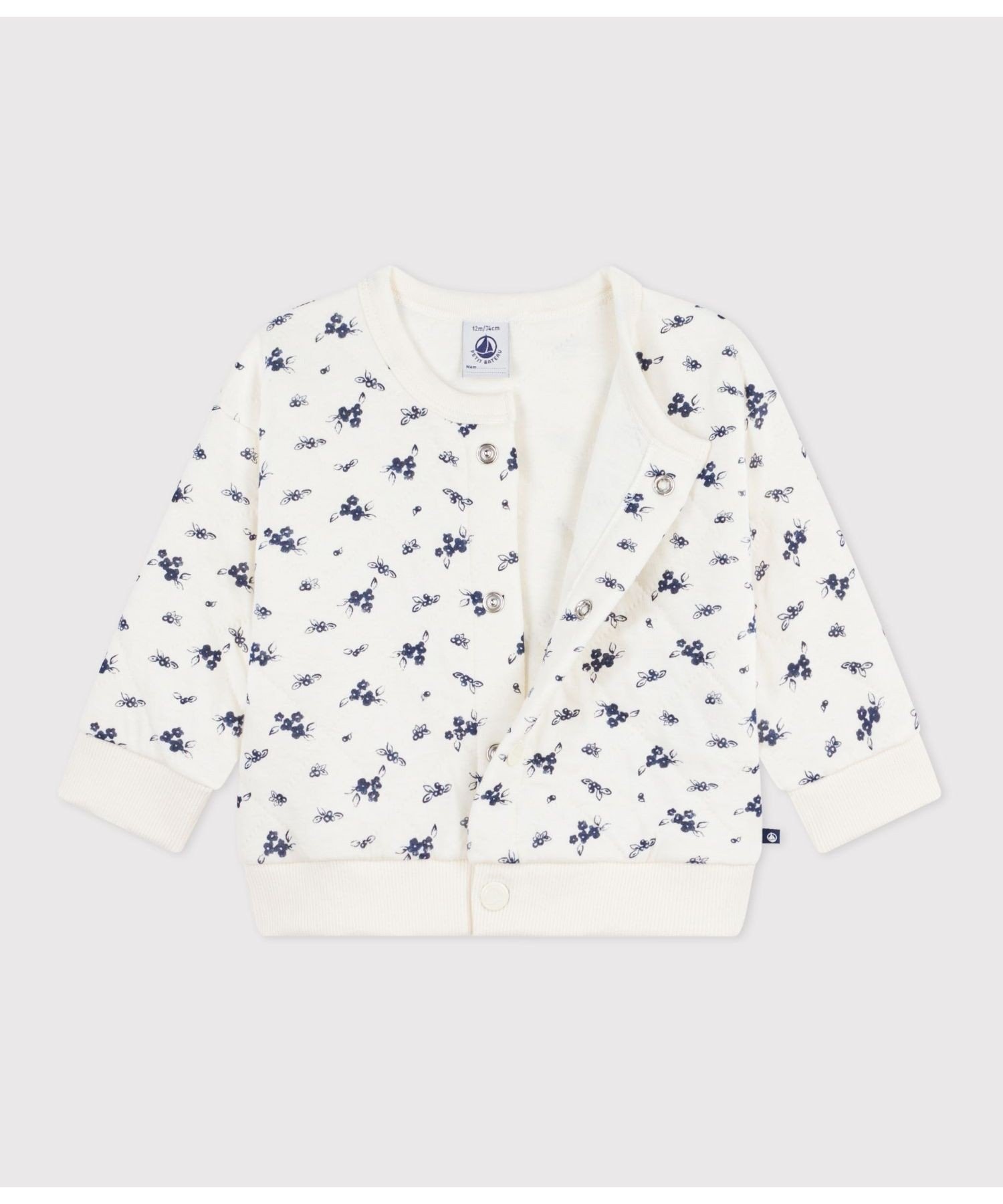 Кардиган PETIT BATEAU, Off-white/blue — фото 4