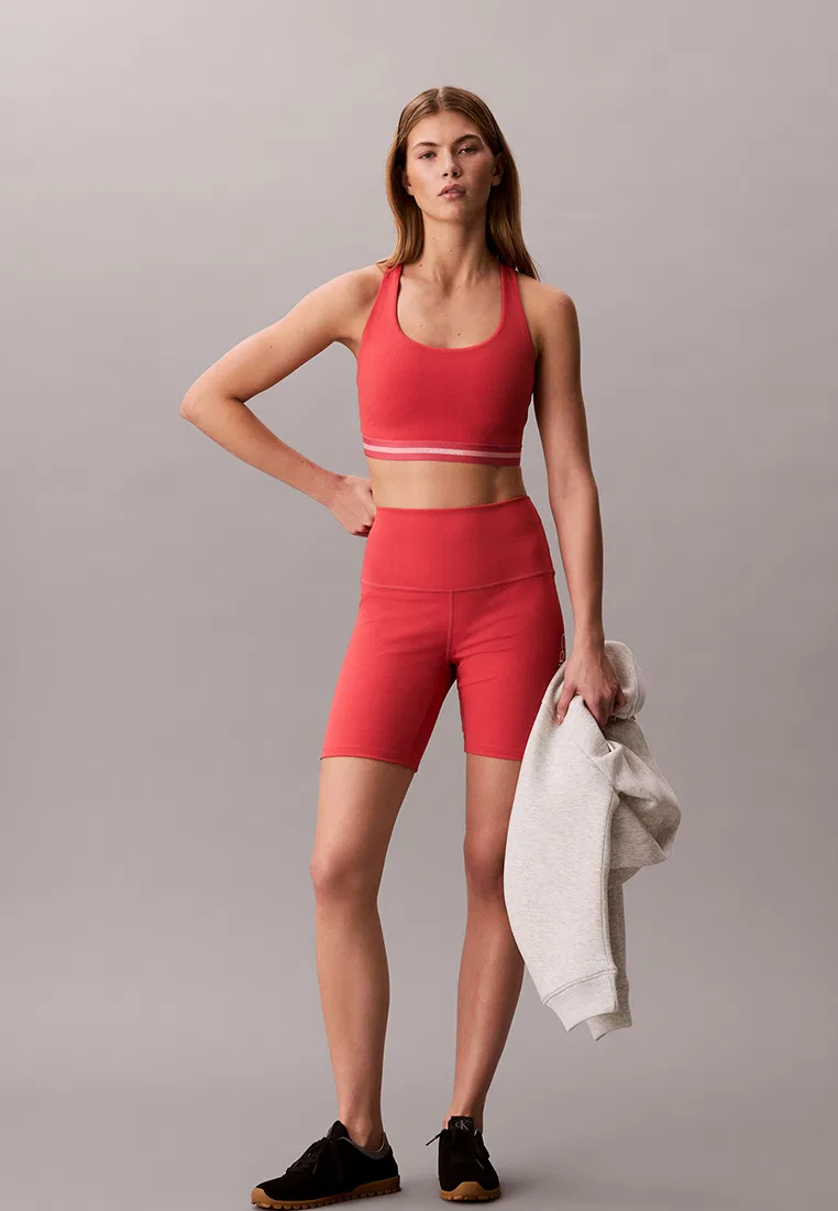Бюстгальтер спортивный, средняя поддержка, Calvin Klein Sport, винный — фото 4