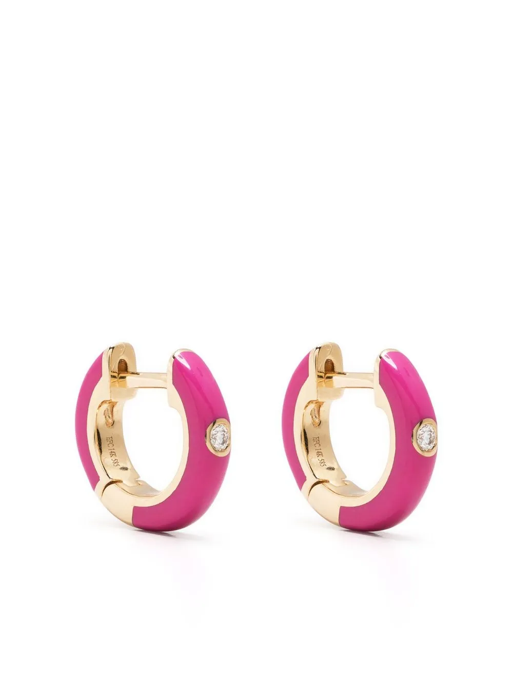 

Серьги-хагги Berry из желтого золота с бриллиантами и эмалью Ef Collection, золотой