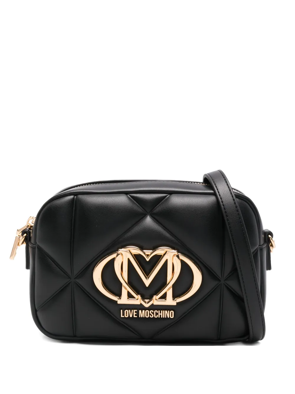 

Стеганая сумка на плечо с логотипом Love Moschino, черный