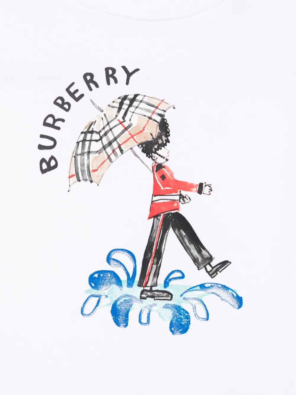 Футболка с графическим принтом BURBERRY KIDS, белый — фото 3