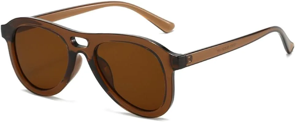 

Винтажные мужские солнцезащитные очки с двойной перемычкой, модные солнцезащитные очки UV400 для женщин, оливково-зеленые солнцезащитные очки HVTVTLA, Brown Tea