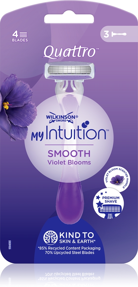 

Quattro для женщин My Intuition Smooth одноразовые бритвы Wilkinson Sword, violet blooms 3 шт