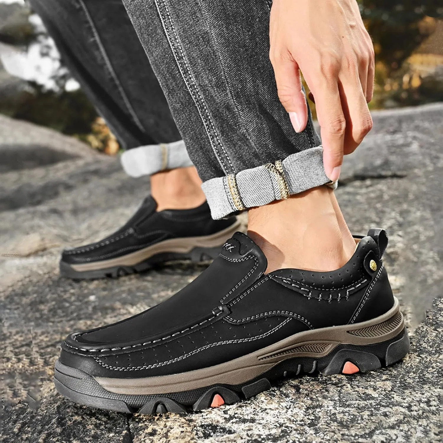 Лоферы мужские, кожаные, Slip on, Black NATLEAD — фото 2