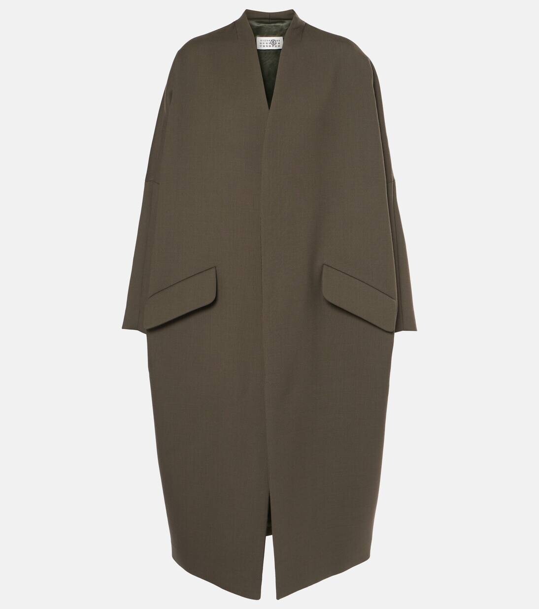 

Пальто из габардина Mm6 Maison Margiela, хаки