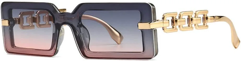 

MUTYNE Модные квадратные солнцезащитные очки класса люкс для женщин и мужчин, современные винтажные солнцезащитные очки с защитой от УФ-излучения UV400, Gray Pink