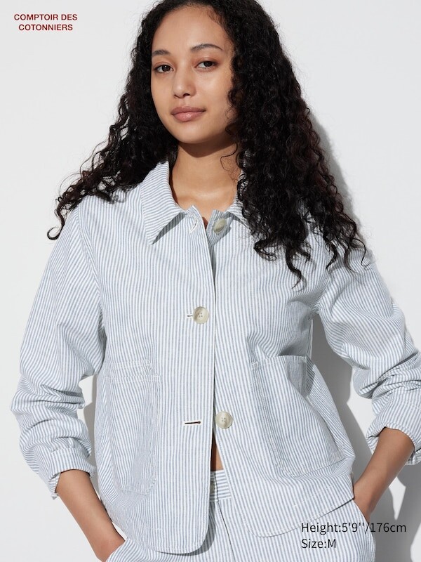 

Куртка из смесового хлопка Uniqlo, синий