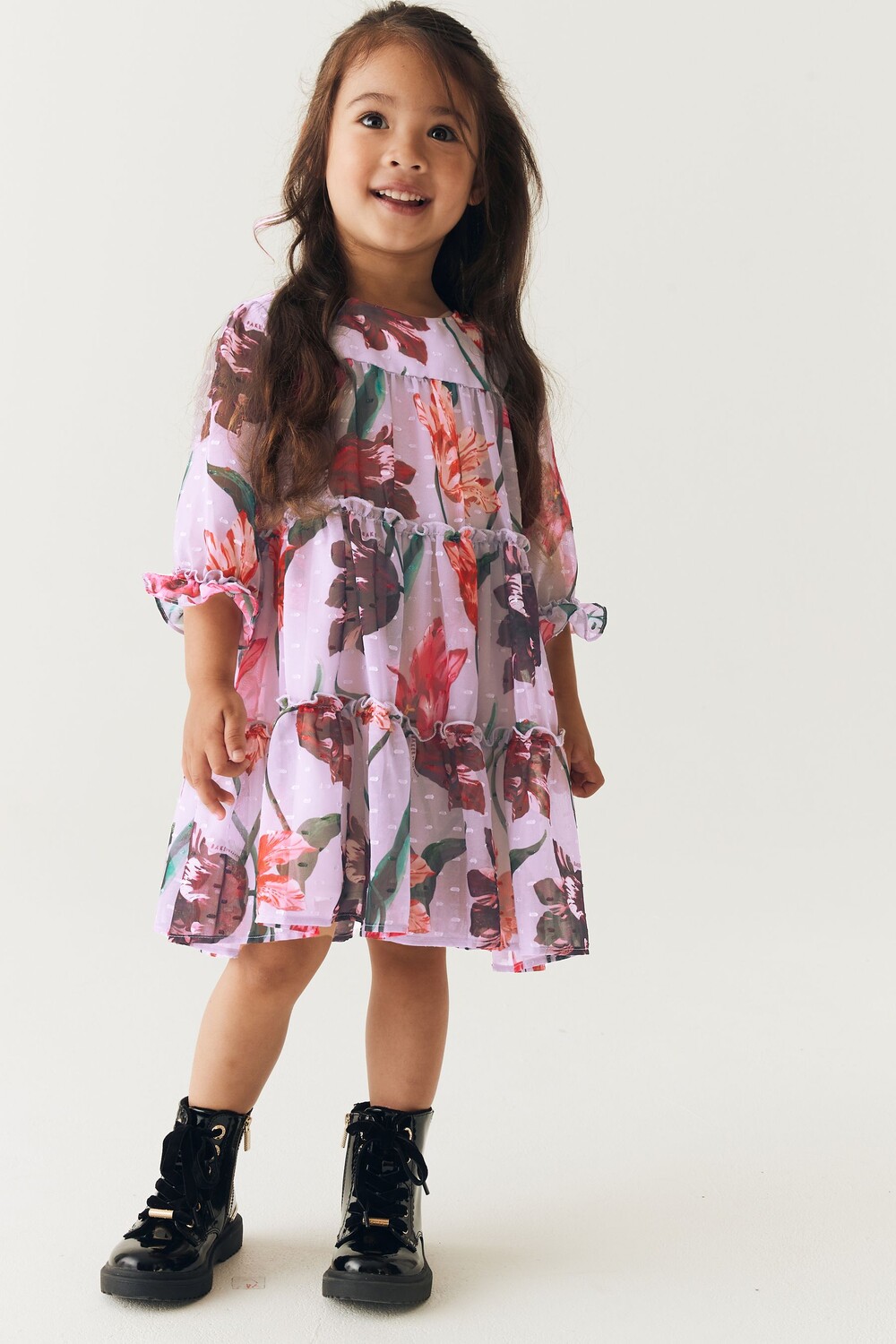 

Светло-фиолетовое многослойное платье с цветочным узором Baker by Ted Baker, фиолетовый