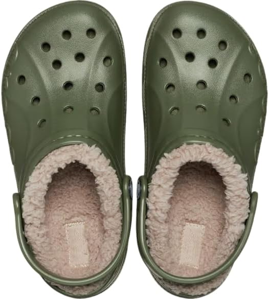 Детские сабо Crocs Baya с подкладкой, зеленый — фото 4