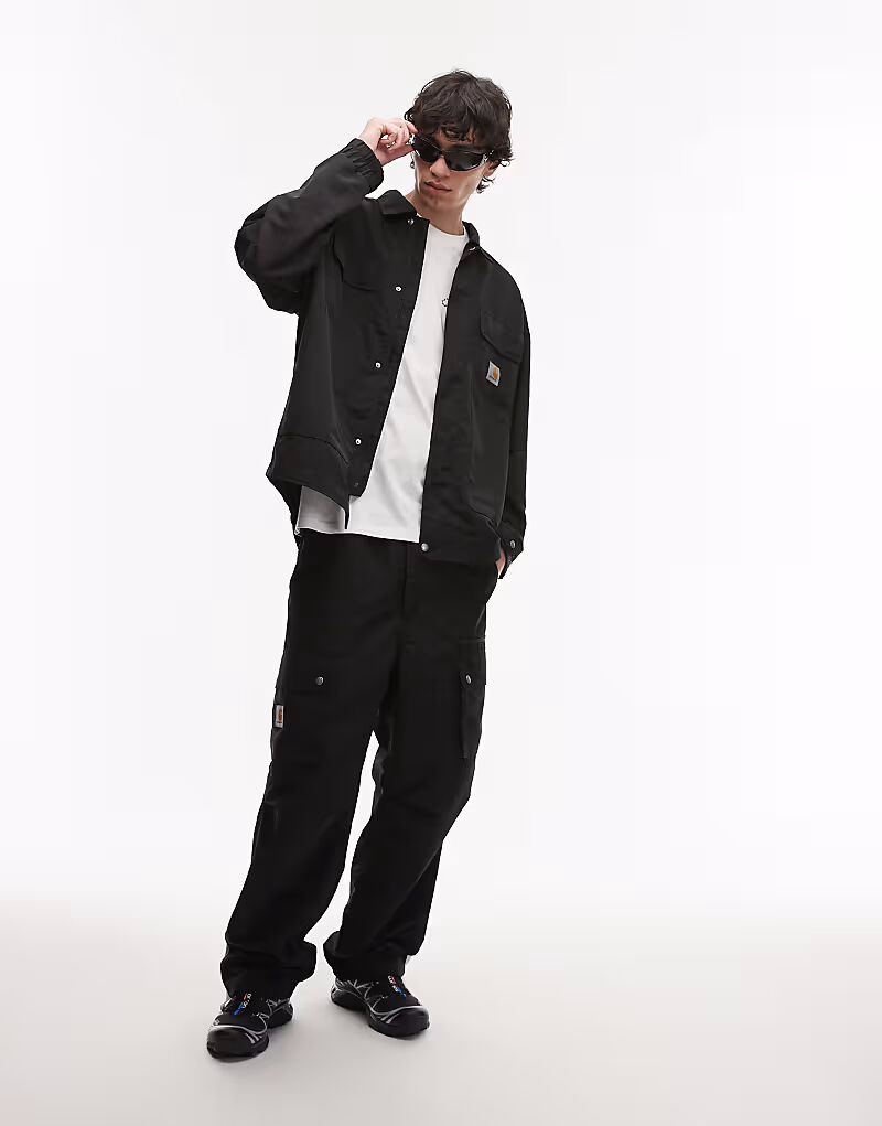 

Куртка Carhartt WIP liam utility shirt черного цвета