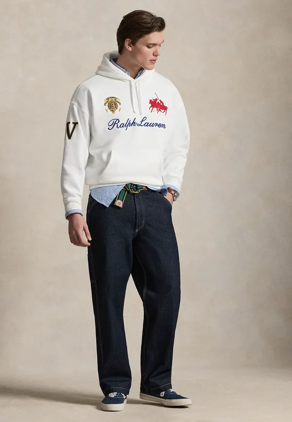 Толстовка свободного кроя из плотного флиса Polo Ralph Lauren, White — фото 2