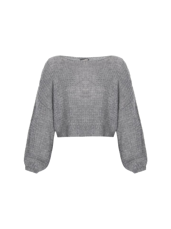 

DreiMaster Женский свитер серого меланжевого цвета