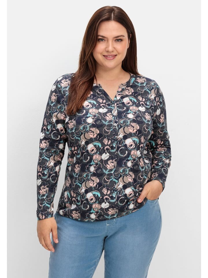 

Футболка sheego Langarmshirt, цвет anthrazit gemustert