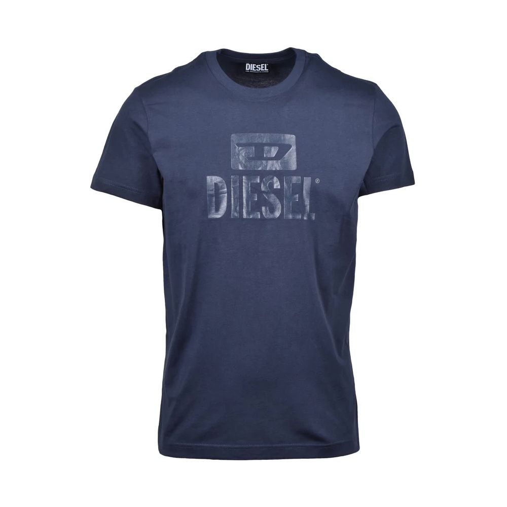 

Синяя хлопковая футболка Diesel, синий