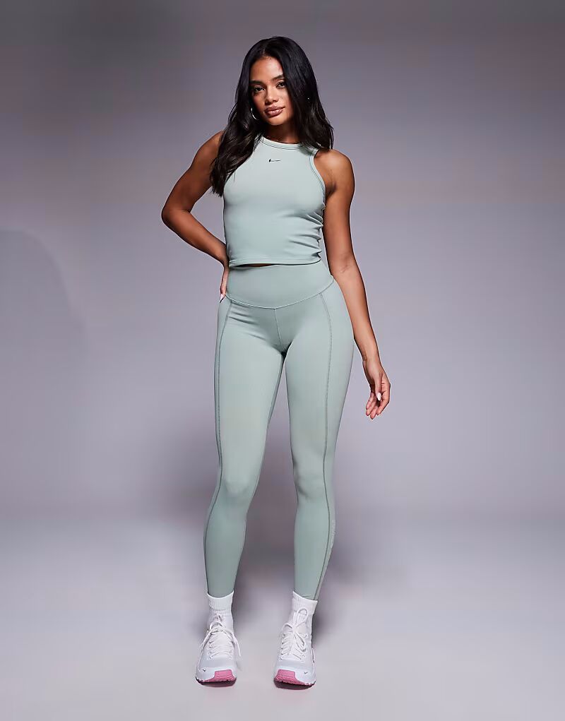 

Леггинсы Nike One Training Dri-FIT Gym Life Swoosh с высокой талией цвета хаки