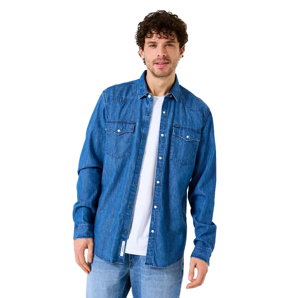 

Рубашка с длинным рукавом Garcia Z1095, синий