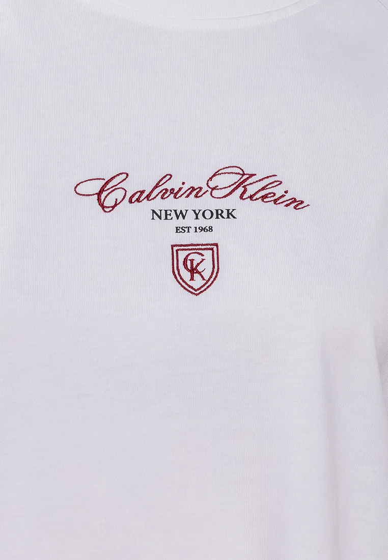 Футболка с логотипом, свободный крой, Calvin Klein Jeans, белый — фото 3