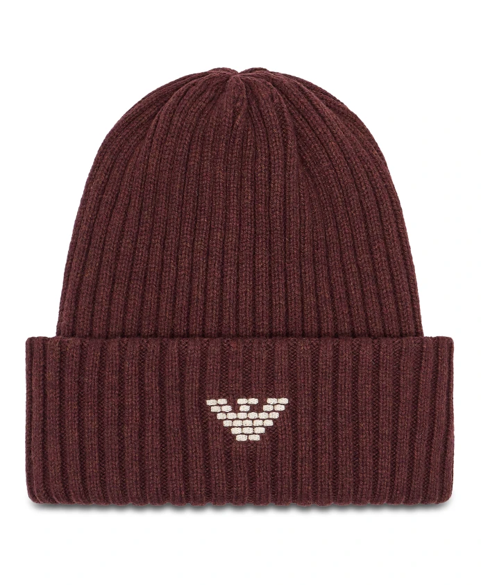 

Шапка-Бини New York из ребристой шерстяной смеси Emporio Armani, коричневый