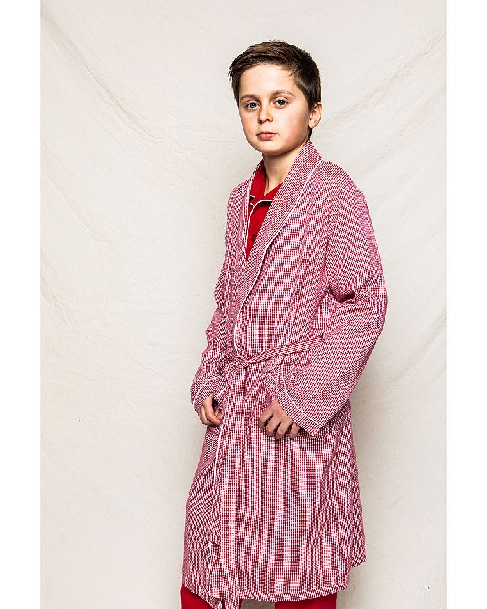 Унисекс красный мини-халат из фланели в клетку - Little Kid, Big Kid Petite Plume — фото 2