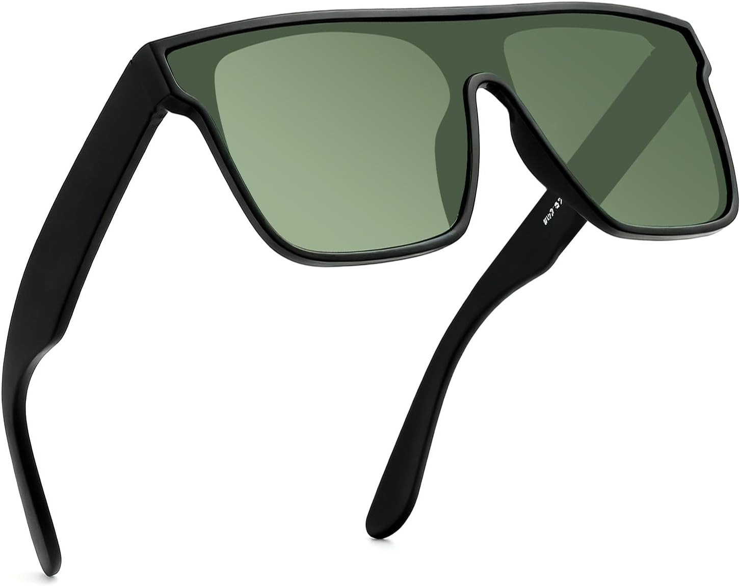 

Солнцезащитные очки GLINDAR увеличенного квадратного размера с поляризацией для мужчин и женщин, цельные солнцезащитные очки с защитой от УФ-излучения UV400, Black Frame / Polarized Green Lens