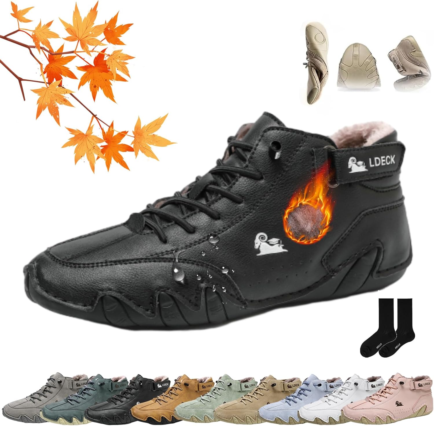 

Удобные кожаные ортопедические туфли ручной работы для мужчин и женщин, комфортные для активного отдыха, с поддержкой свода стопы, водонепроницаемые и дышащие, на флисовой подкладке, для ходьбы и вождения. Плоские кроссовки Wxdstw, черный