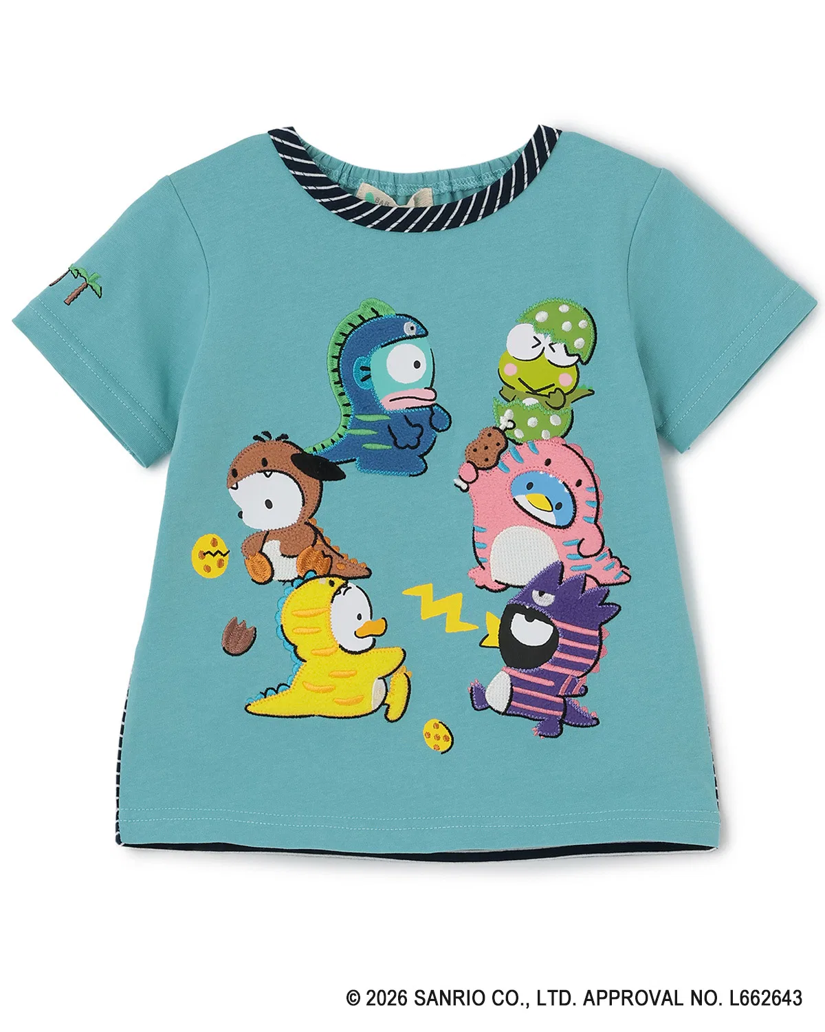 Детская футболка с динозавром Baby Cheer, коллекция Sanrio, синяя
