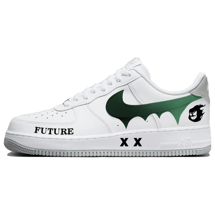 

Nike Air Force 1 противоскользящие износостойкие легкие дышащие низкие скейтерские кроссовки мужские бело-зеленые, цвет White Green