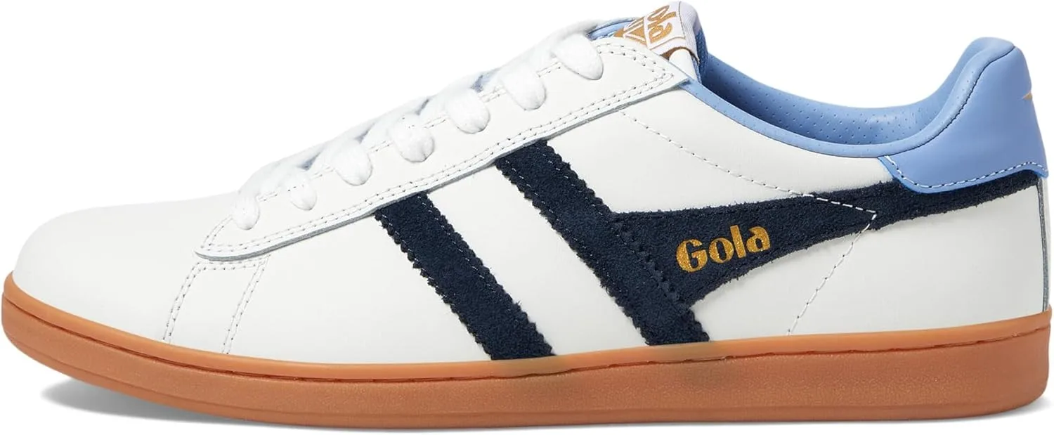 Мужские кожаные кроссовки Gola Equipe II, белый/темно-синий — фото 4