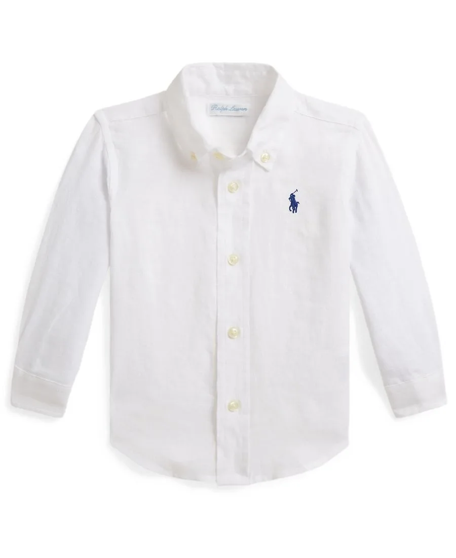 Детская рубашка с воротником для мальчиков Polo Ralph Lauren, белый