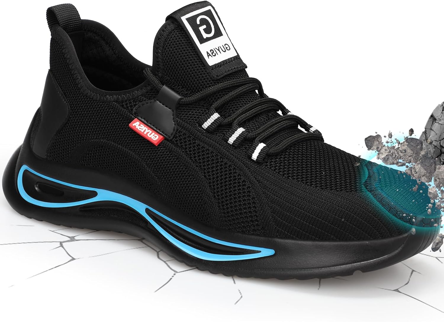 

Мужские туфли GLANOUDUN с стальным носком, легкая мужская рабочая обувь, черные кроссовки с защитным стальным носком, удобная защитная обувь, прочные мужские кроссовки для безопасности, промышленная и строительная обувь