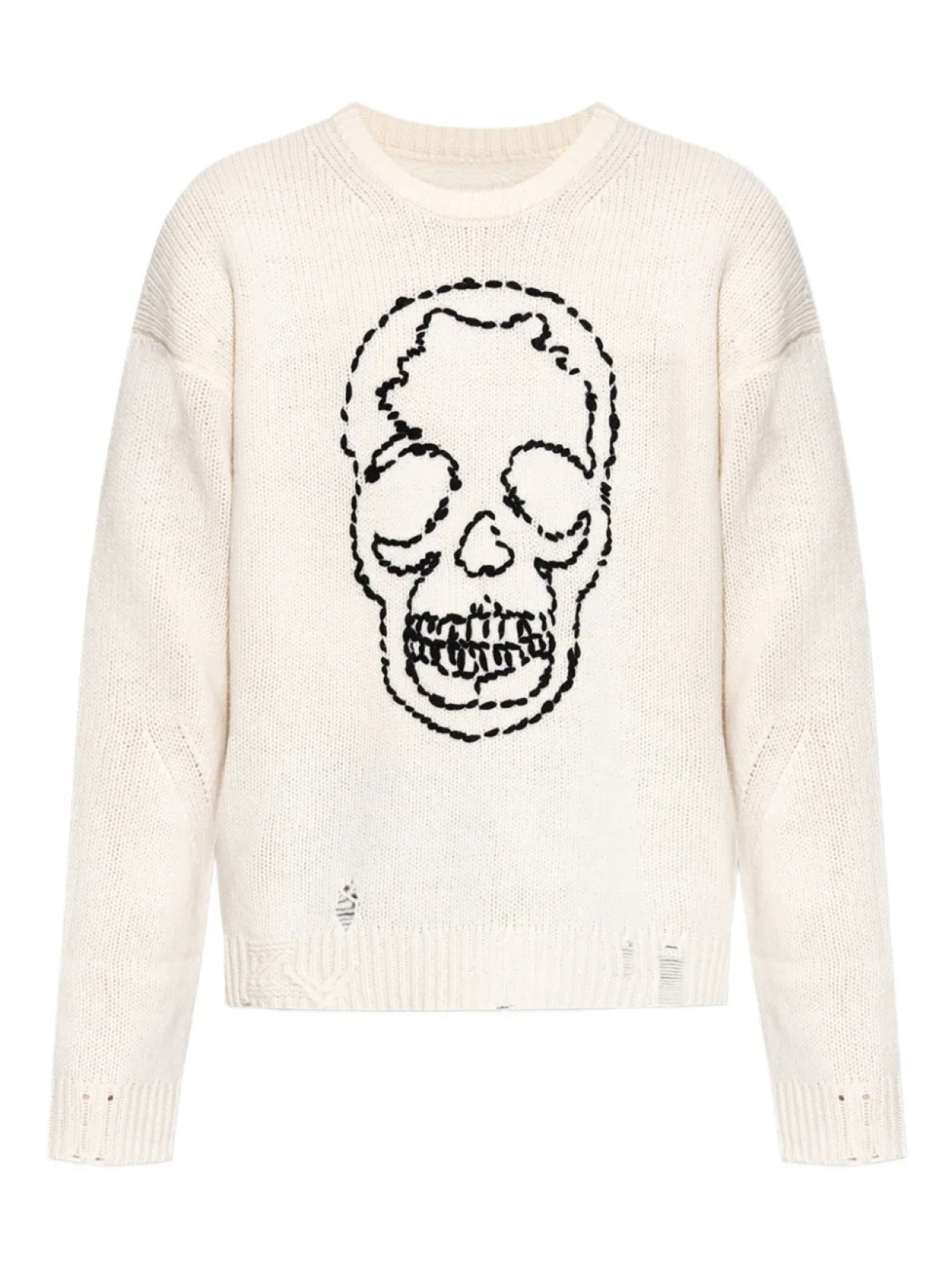 

Состаренный свитер Zadig&Voltaire с вышитым черепом, нейтральный