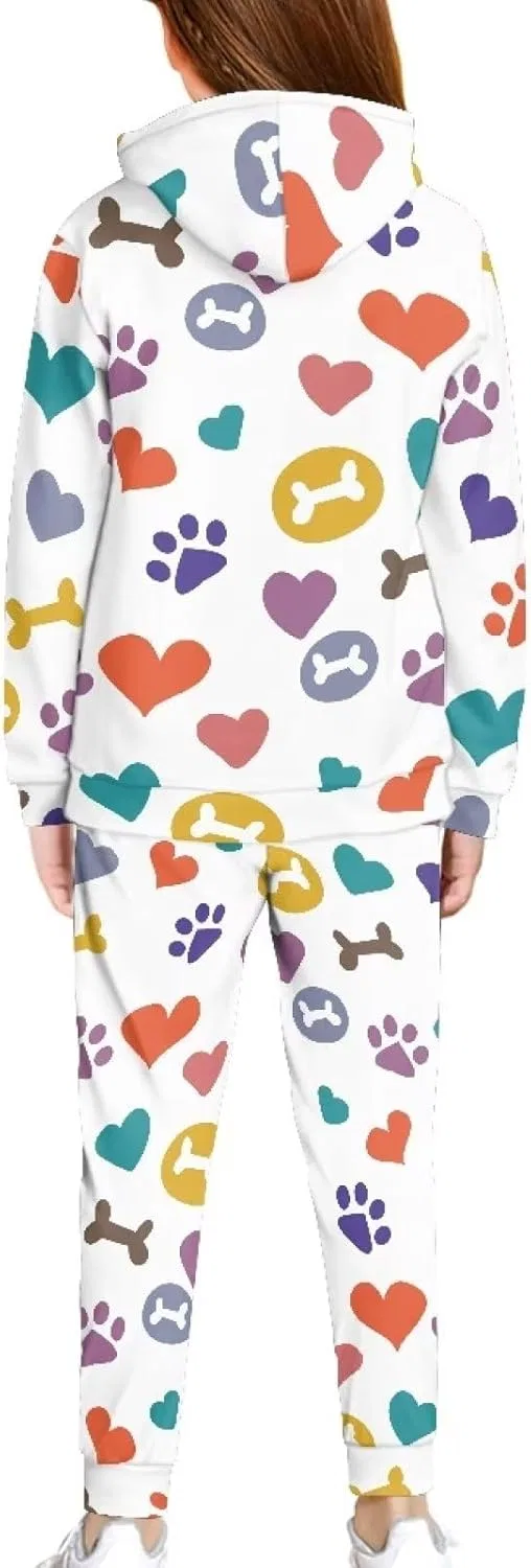 Детский спортивный костюм с капюшоном doginthehole, 2 предмета, Dog Paw Prints — фото 3