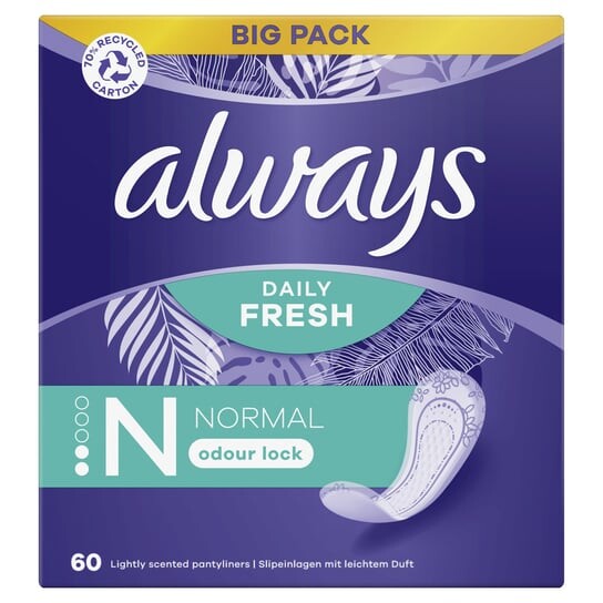 

Ежедневные ежедневные прокладки Normal Fresh & Protect Fresh, 60 шт. Always