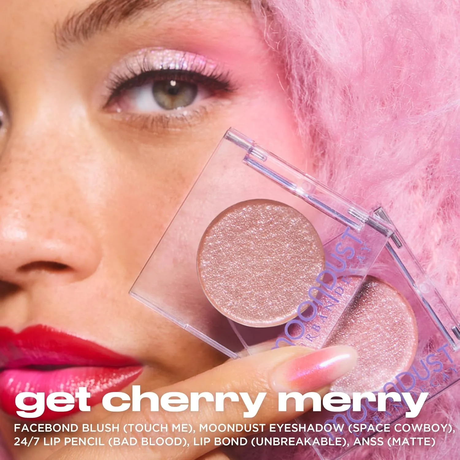 Urban Decay Glam Holiday Makeup Look (Cherry Merry 3Pc Bundle) - набор для лица и губ: All Nighter Matte Setting Spray, Glide-On Waterproof Lip Pencil, Vice Lip Bond Longwear Liquid Lipstick — фото 3