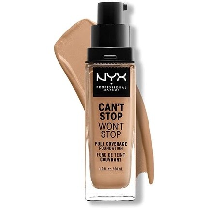 

NYX Professional Makeup Can't Stop Won't Stop Тональная основа с полным покрытием Стойкая водостойкая веганская формула Матовый оттенок Нейтральный бафф 10.3