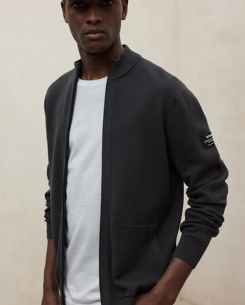 

Мужская тонкая вязаная куртка с застежкой-молнией и боковыми карманами Ecoalf, темно-зеленый