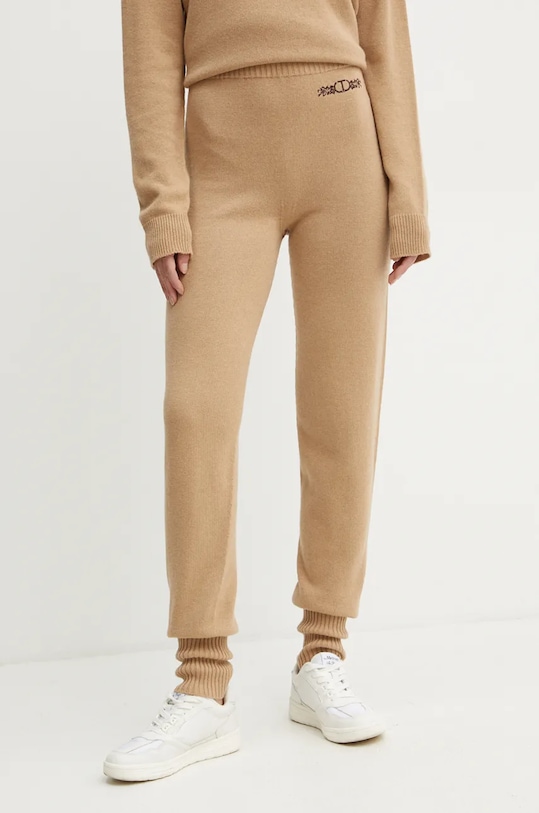 

Шерстяные спортивные брюки Twinset, коричневый