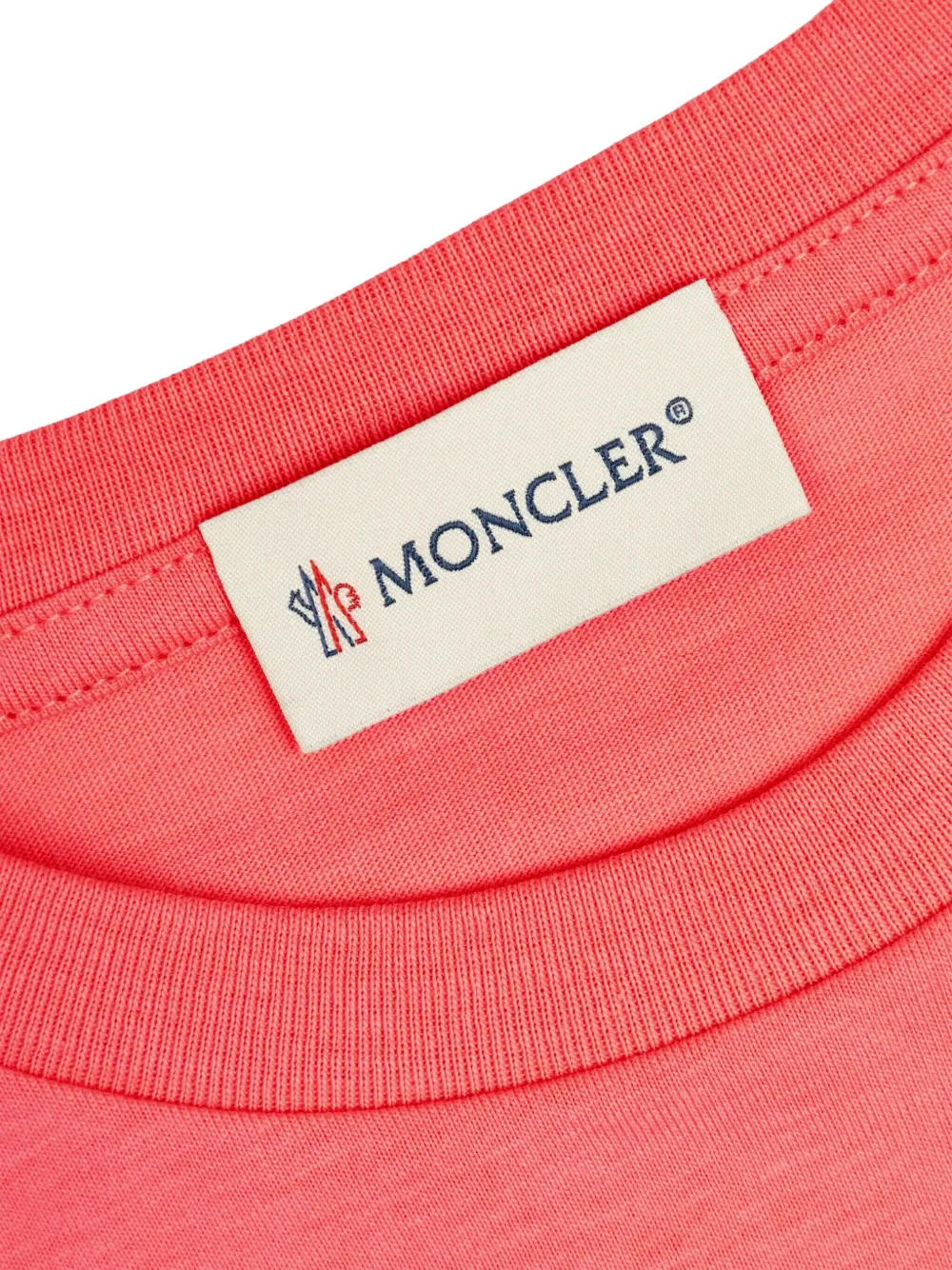 Футболка с вышитым логотипом Moncler Enfant, розовый — фото 3