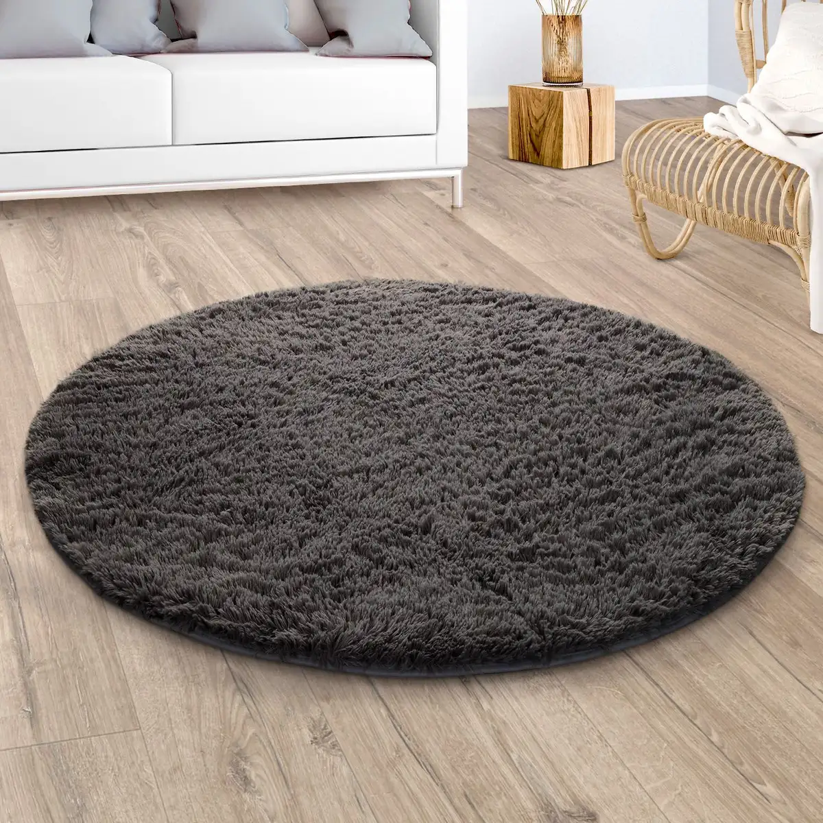 

Ковер Paco Home с высоким ворсом "Silky 591", круглый, однотонный, особенно мягкий и приятный Ø 80 см, цвет anthrazit