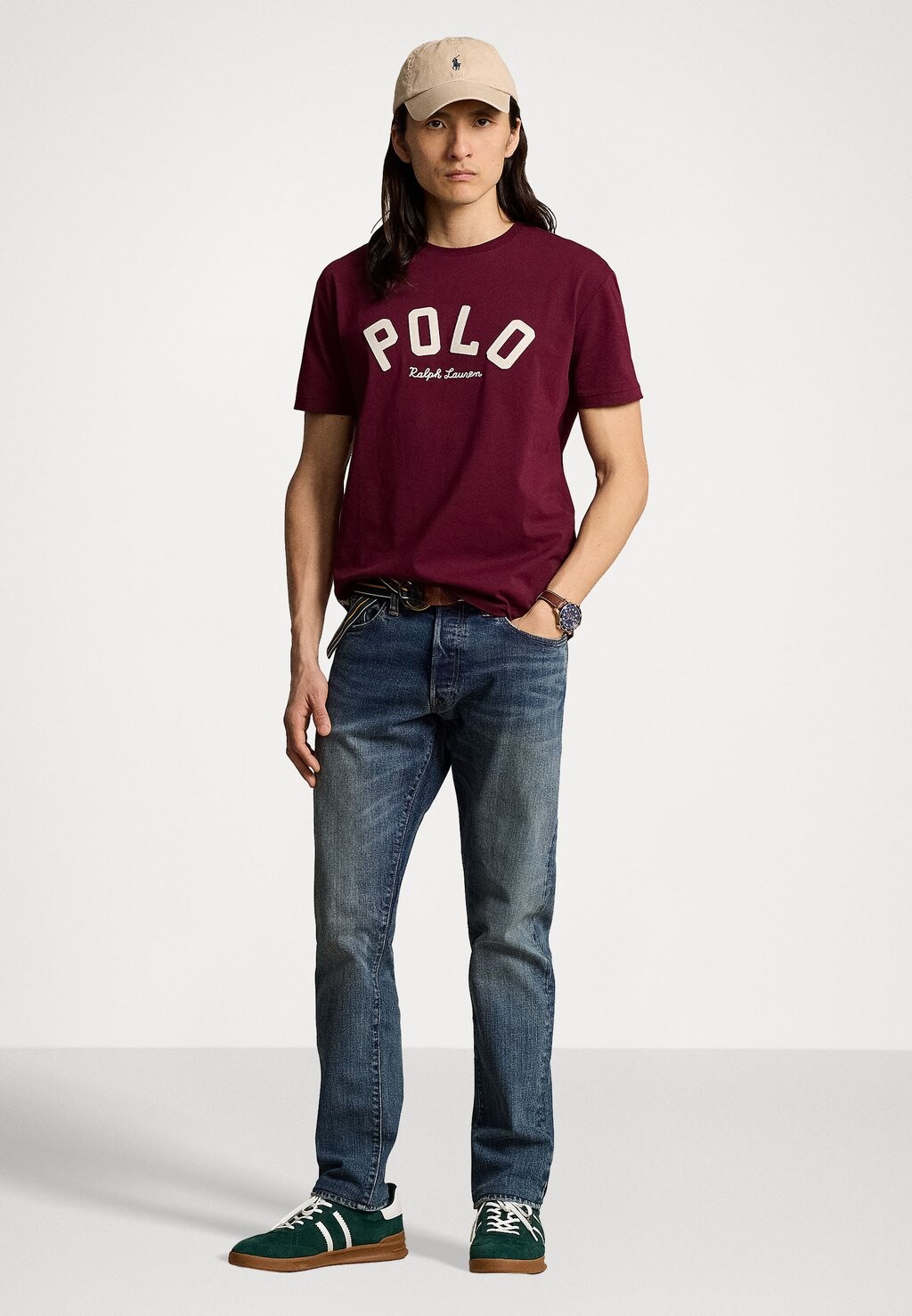 

Футболка с принтом CLASSIC FIT LOGO JERSEY T-SHIRT Polo Ralph Lauren, Бордо