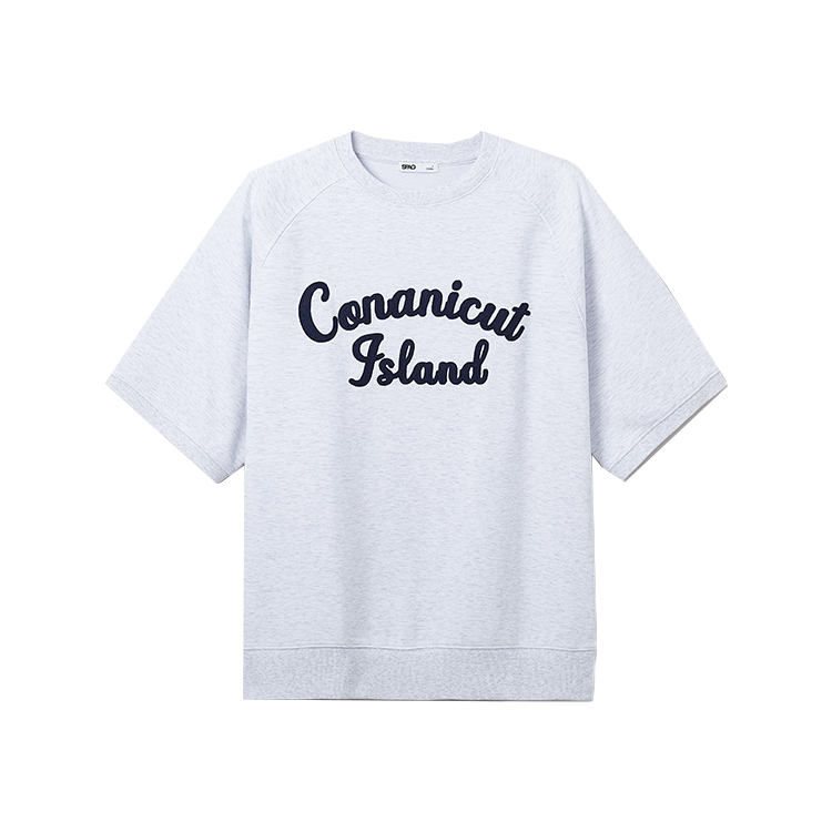 

Футболка Unisex Crew Neck тонкая прямая посадка SPAO, светло-серый